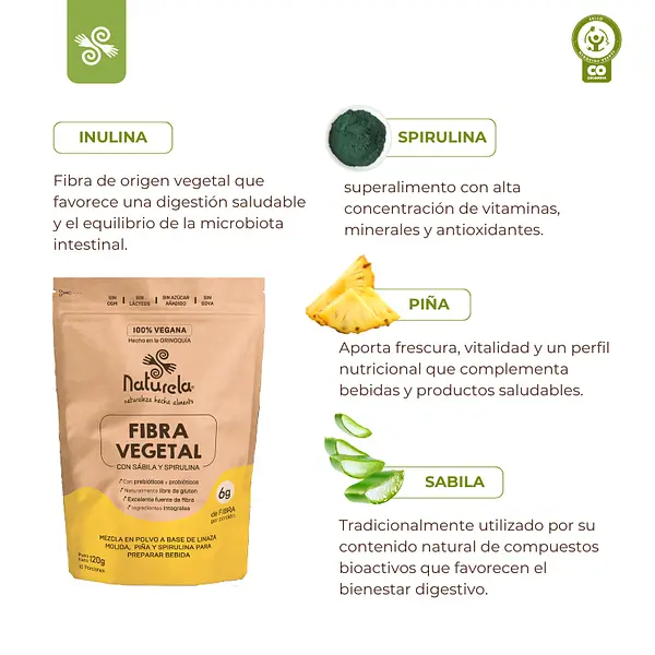 Pack X3 Fibra Vegetal Con Probióticos Y Prebióticos