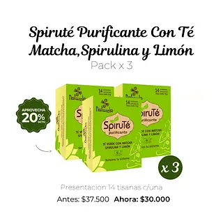 Pack X3 Spiruté Purificante Con Té Matcha